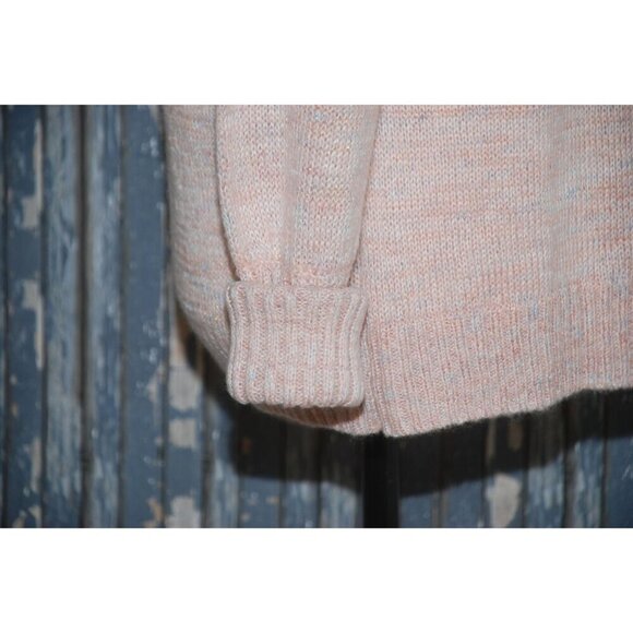 Kensie Nordstrom Faux Wrap Size M Pink Metallic Sparkle Sweater V-Neck Thin Knit - Picture 7 of 12